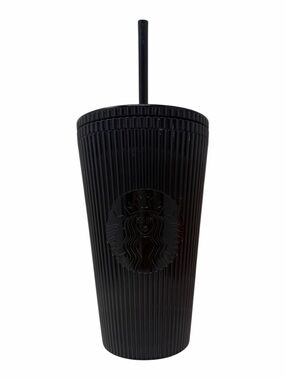 Starbucks  2024 Black Ribbed /pleated Grande 16 oz Tumbler